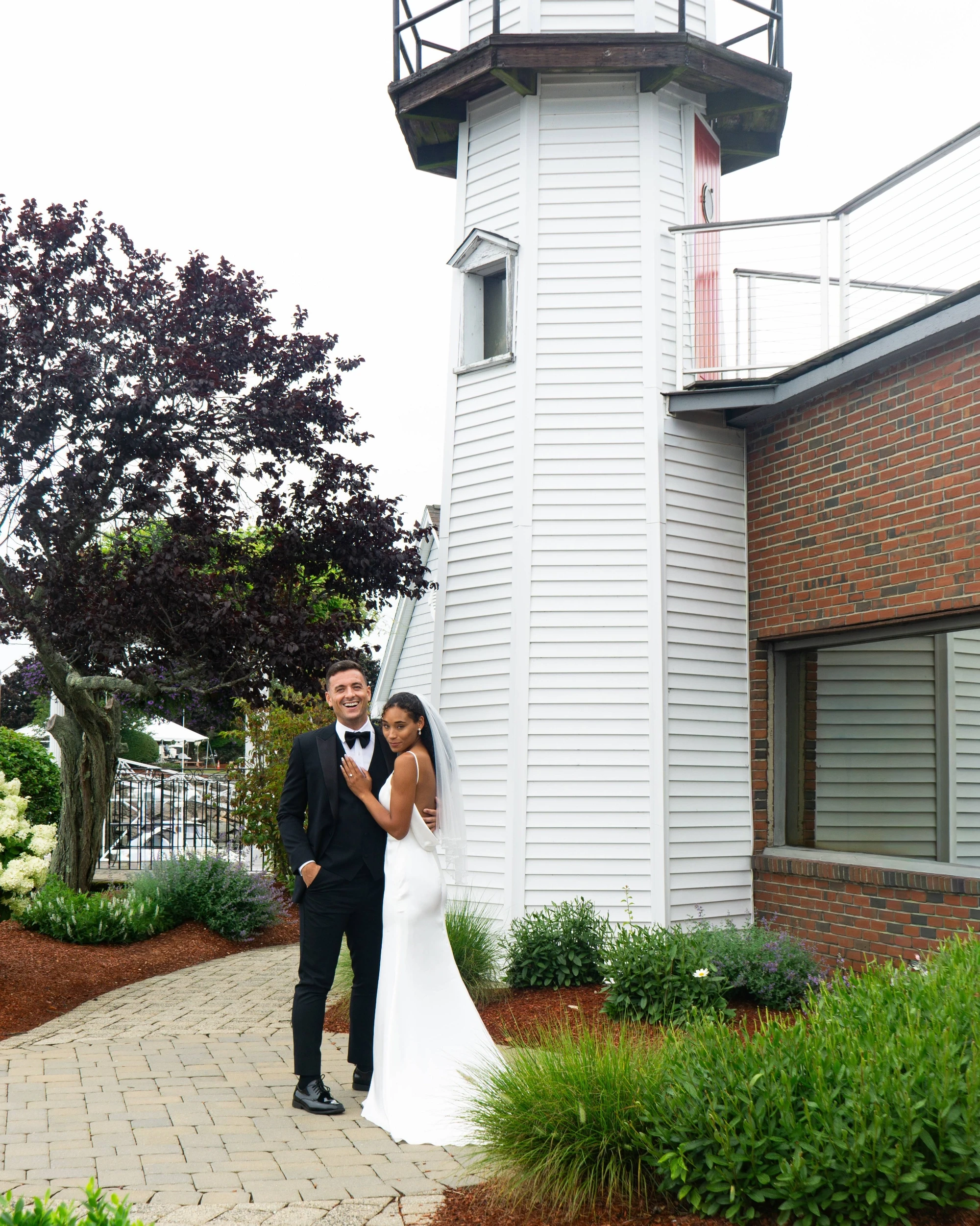 Bride and Groom outside venue