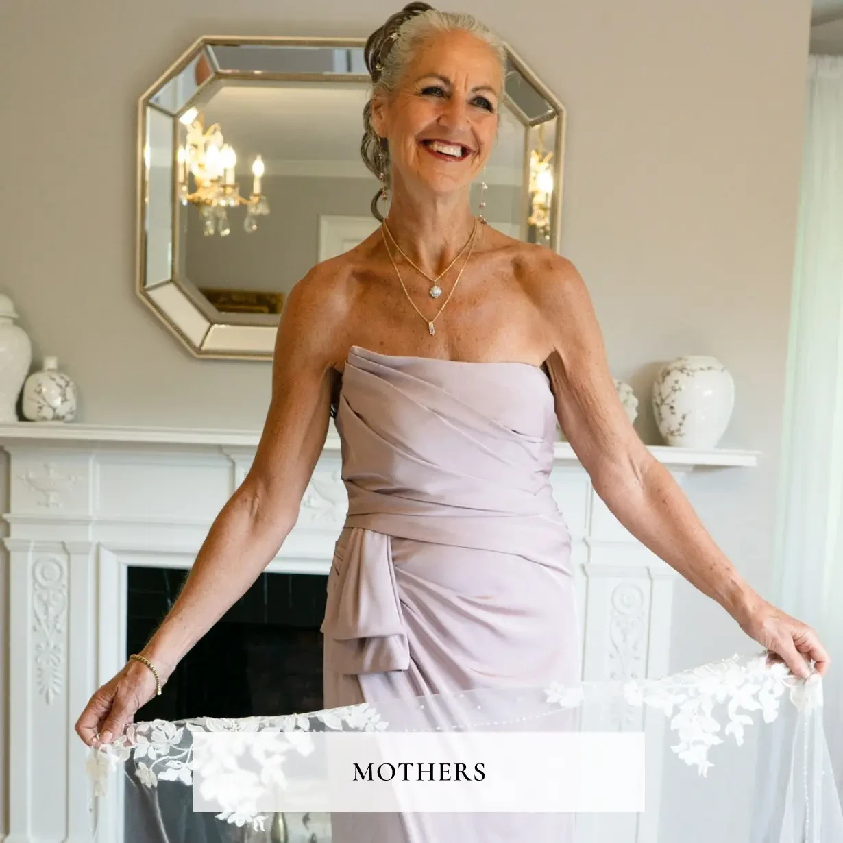 Model wearing Mothers dress