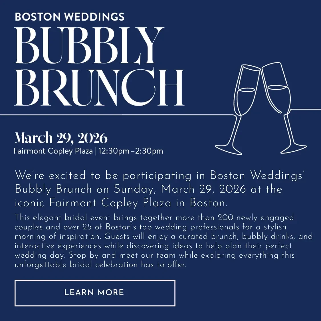 Bubble Brunch by Boston Weddings mobile banner image